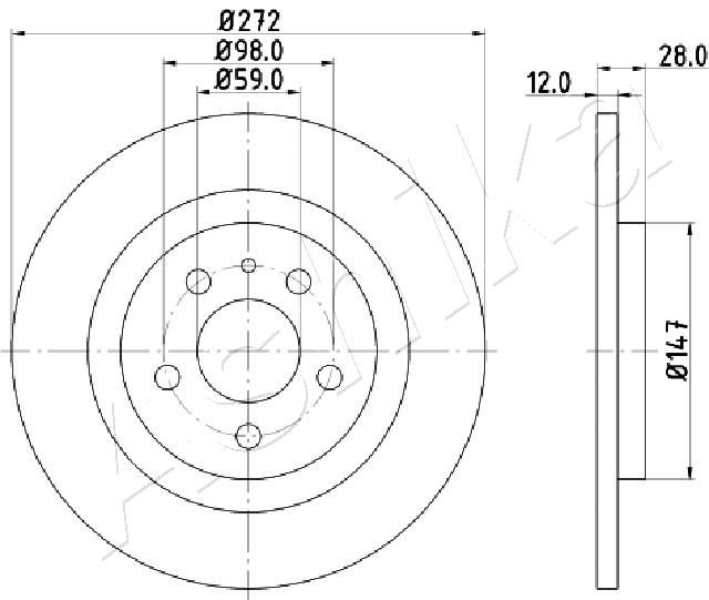 ASHIKA 61-00-0606 Brake Disc