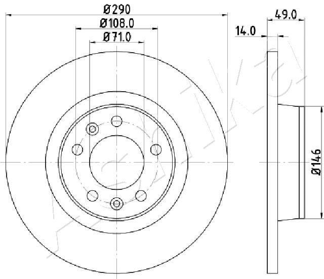 ASHIKA 61-00-0612 Brake Disc