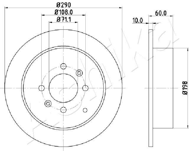 ASHIKA 61-00-0616 Brake Disc