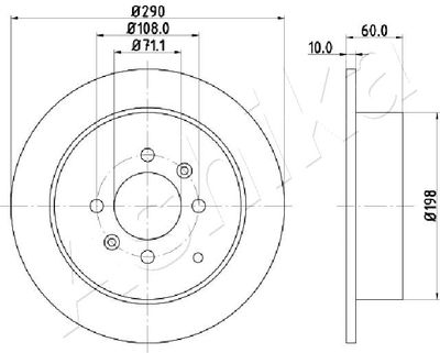 Brake Disc ASHIKA 61-00-0616