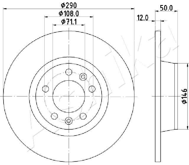 ASHIKA 61-00-0617 Brake Disc