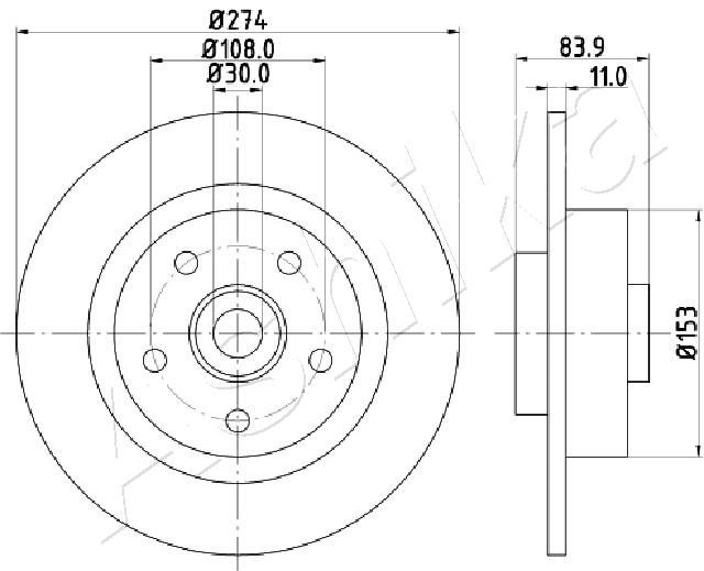 ASHIKA 61-00-0704 Brake Disc