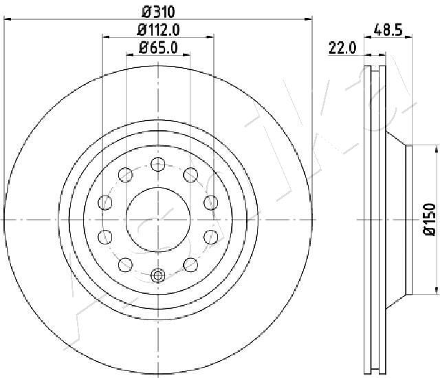 ASHIKA 61-00-0903 Brake Disc