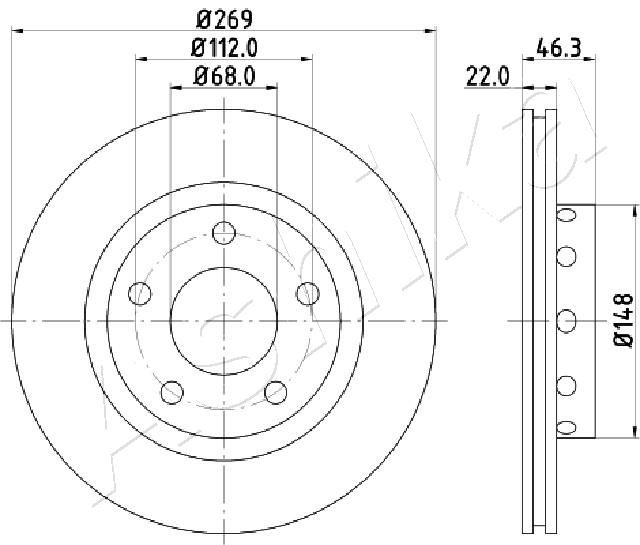 ASHIKA 61-00-0913 Brake Disc