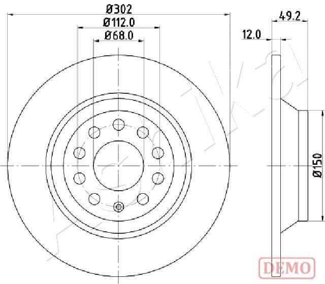 ASHIKA 61-00-0915C Brake Disc