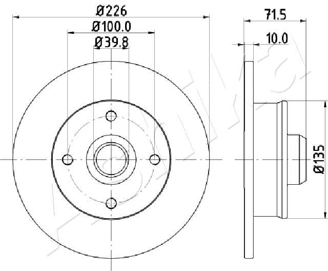 ASHIKA 61-00-0922 Brake Disc
