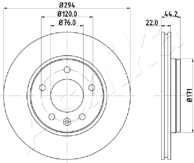 ASHIKA 61-00-0925 Brake Disc