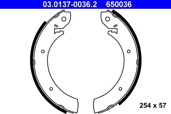 ATE 03.0137-0036.2 Brake Shoe Set
