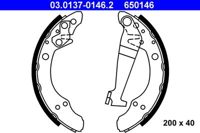 Brake Shoe Set ATE 03.0137-0146.2