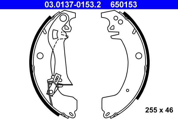 ATE 03.0137-0153.2 Brake Shoe Set