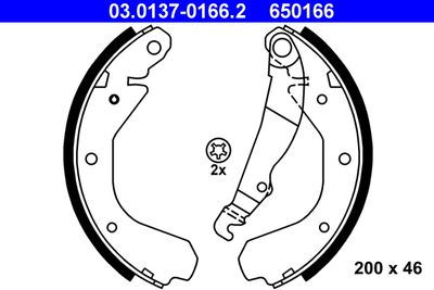 Brake Shoe Set ATE 03.0137-0166.2
