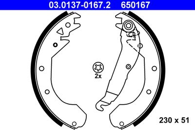 Brake Shoe Set ATE 03.0137-0167.2