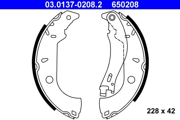 ATE 03.0137-0208.2 Brake Shoe Set