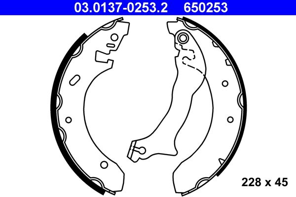 ATE 03.0137-0253.2 Brake Shoe Set