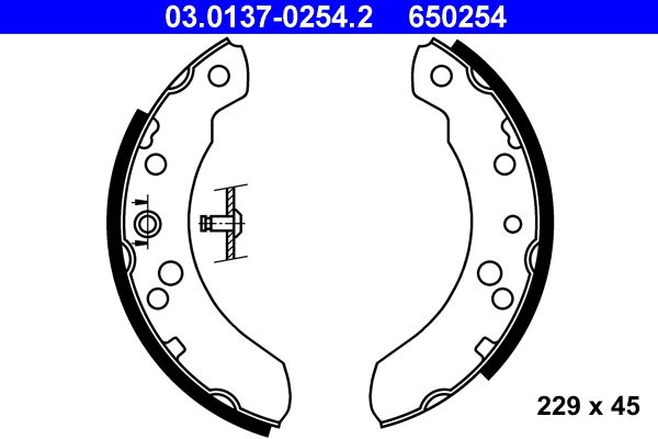ATE 03.0137-0254.2 Brake Shoe Set