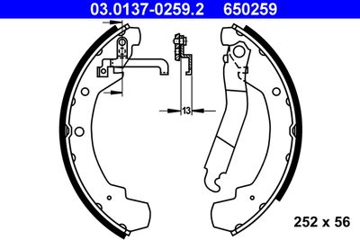 Brake Shoe Set ATE 03.0137-0259.2