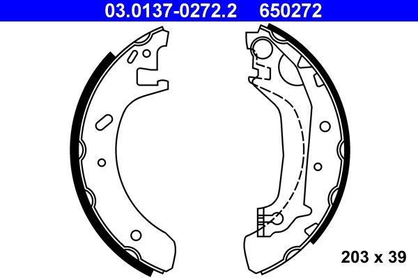 ATE 03.0137-0272.2 Brake Shoe Set