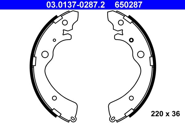 ATE 03.0137-0287.2 Brake Shoe Set