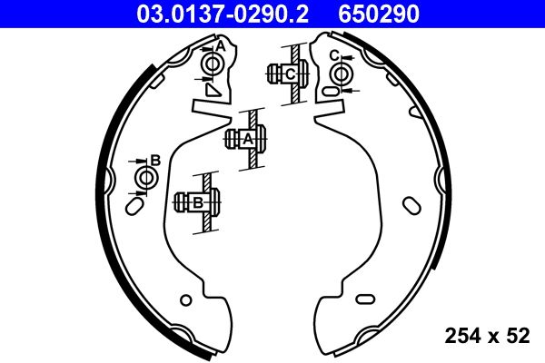 ATE 03.0137-0290.2 Brake Shoe Set