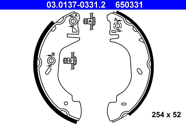 ATE 03.0137-0331.2 Brake Shoe Set