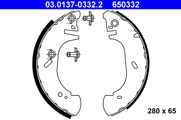 ATE 03.0137-0332.2 Brake Shoe Set