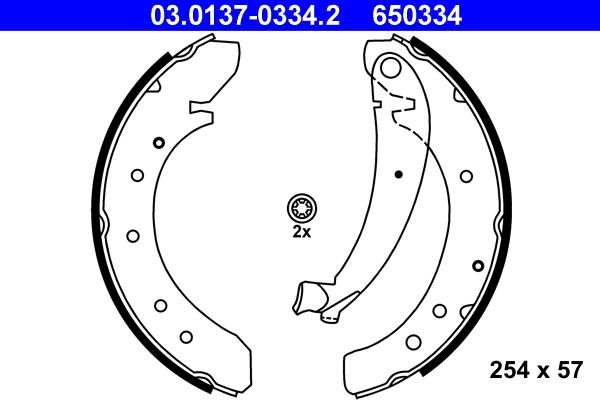 ATE 03.0137-0334.2 Brake Shoe Set
