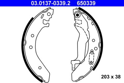 Brake Shoe Set ATE 03.0137-0339.2