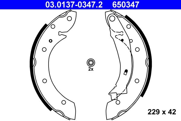 ATE 03.0137-0347.2 Brake Shoe Set