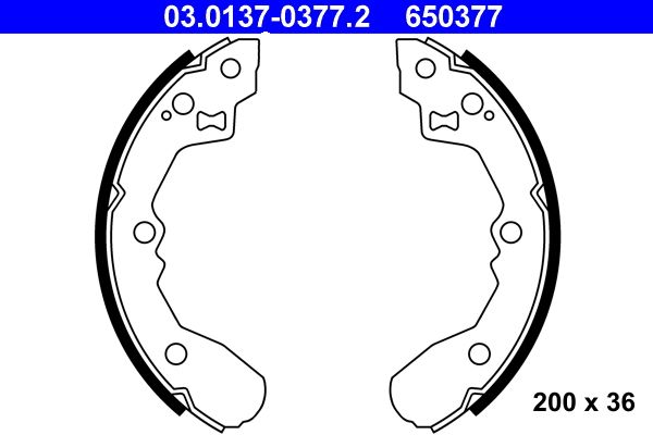 ATE 03.0137-0377.2 Brake Shoe Set