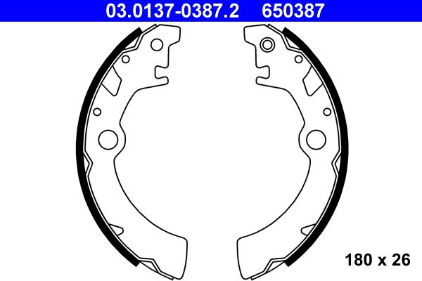 ATE 03.0137-0387.2 Brake Shoe Set