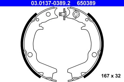 Brake Shoe Set, parking brake ATE 03.0137-0389.2