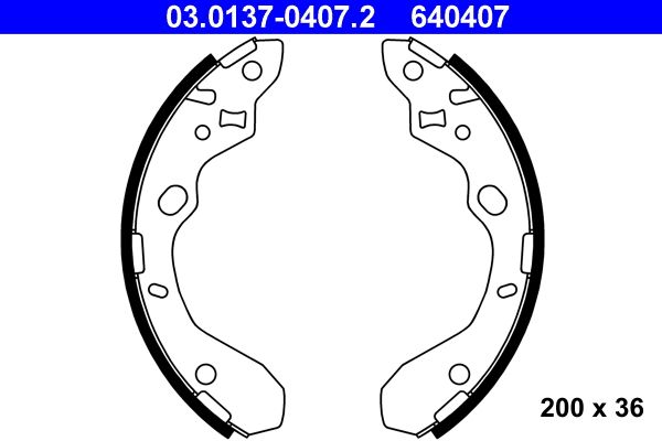 ATE 03.0137-0407.2 Brake Shoe Set