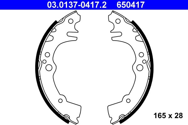 ATE 03.0137-0417.2 Brake Shoe Set