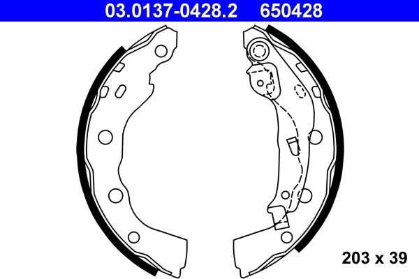 ATE 03.0137-0428.2 Brake Shoe Set