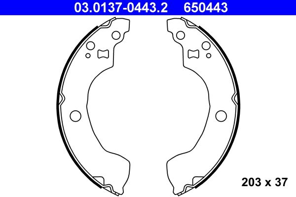 ATE 03.0137-0443.2 Brake Shoe Set