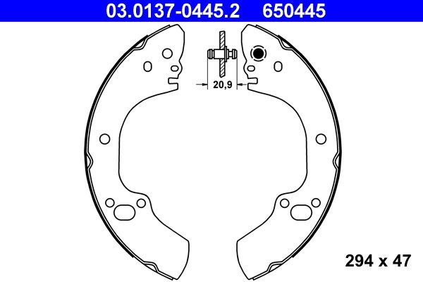 ATE 03.0137-0445.2 Brake Shoe Set