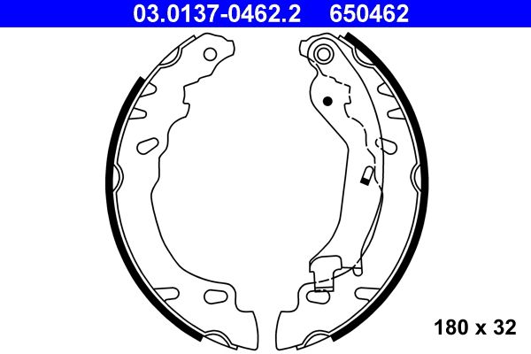 ATE 03.0137-0462.2 Brake Shoe Set