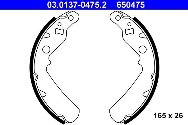 ATE 03.0137-0475.2 Brake Shoe Set