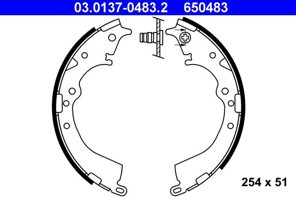 ATE 03.0137-0483.2 Brake Shoe Set
