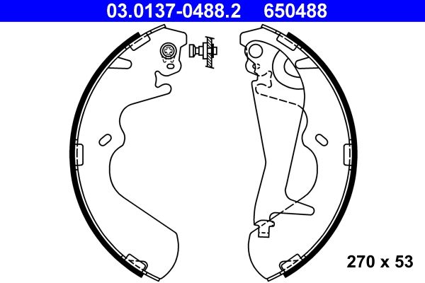 ATE 03.0137-0488.2 Brake Shoe Set