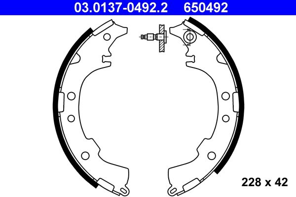 ATE 03.0137-0492.2 Brake Shoe Set