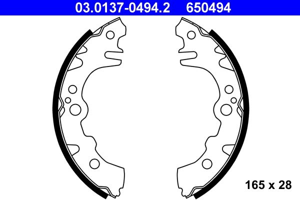 ATE 03.0137-0494.2 Brake Shoe Set