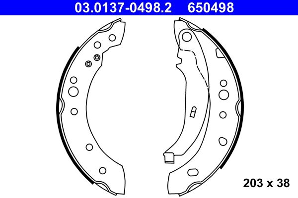 ATE 03.0137-0498.2 Brake Shoe Set