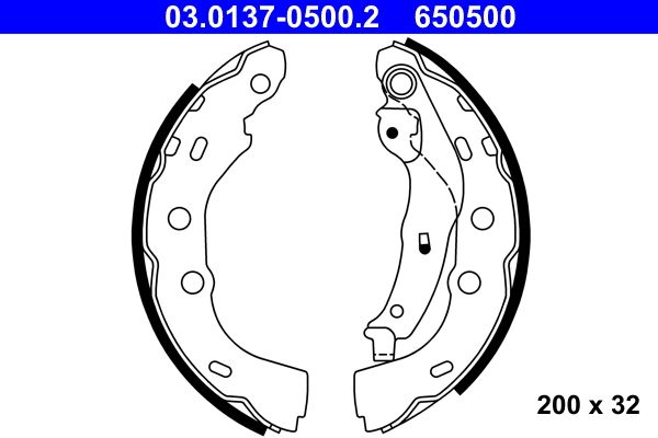 ATE 03.0137-0500.2 Brake Shoe Set