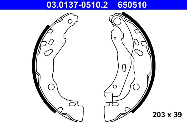 ATE 03.0137-0510.2 Brake Shoe Set