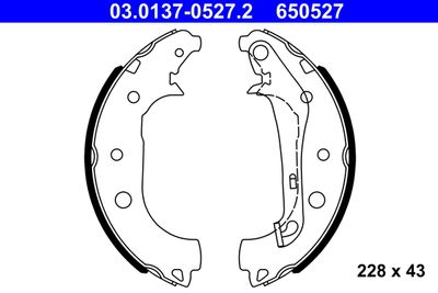 Brake Shoe Set ATE 03.0137-0527.2