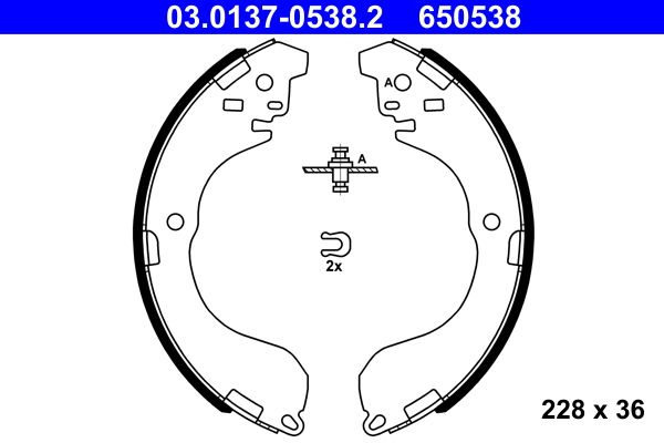 ATE 03.0137-0538.2 Brake Shoe Set