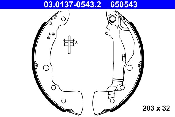 ATE 03.0137-0543.2 Brake Shoe Set