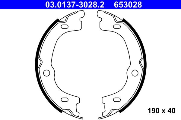 ATE 03.0137-3028.2 Brake Shoe Set, parking brake