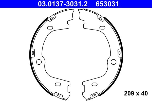 ATE 03.0137-3031.2 Brake Shoe Set, parking brake